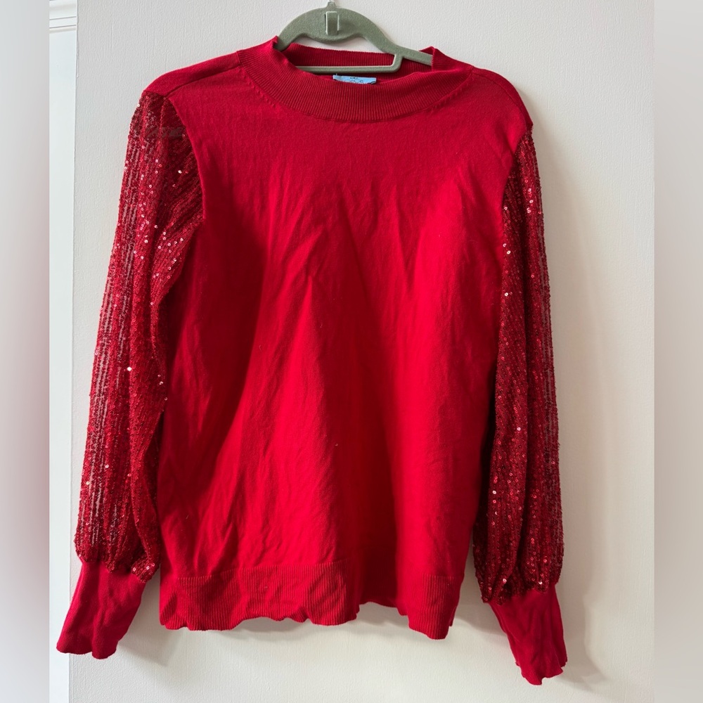Sequin sleeve top